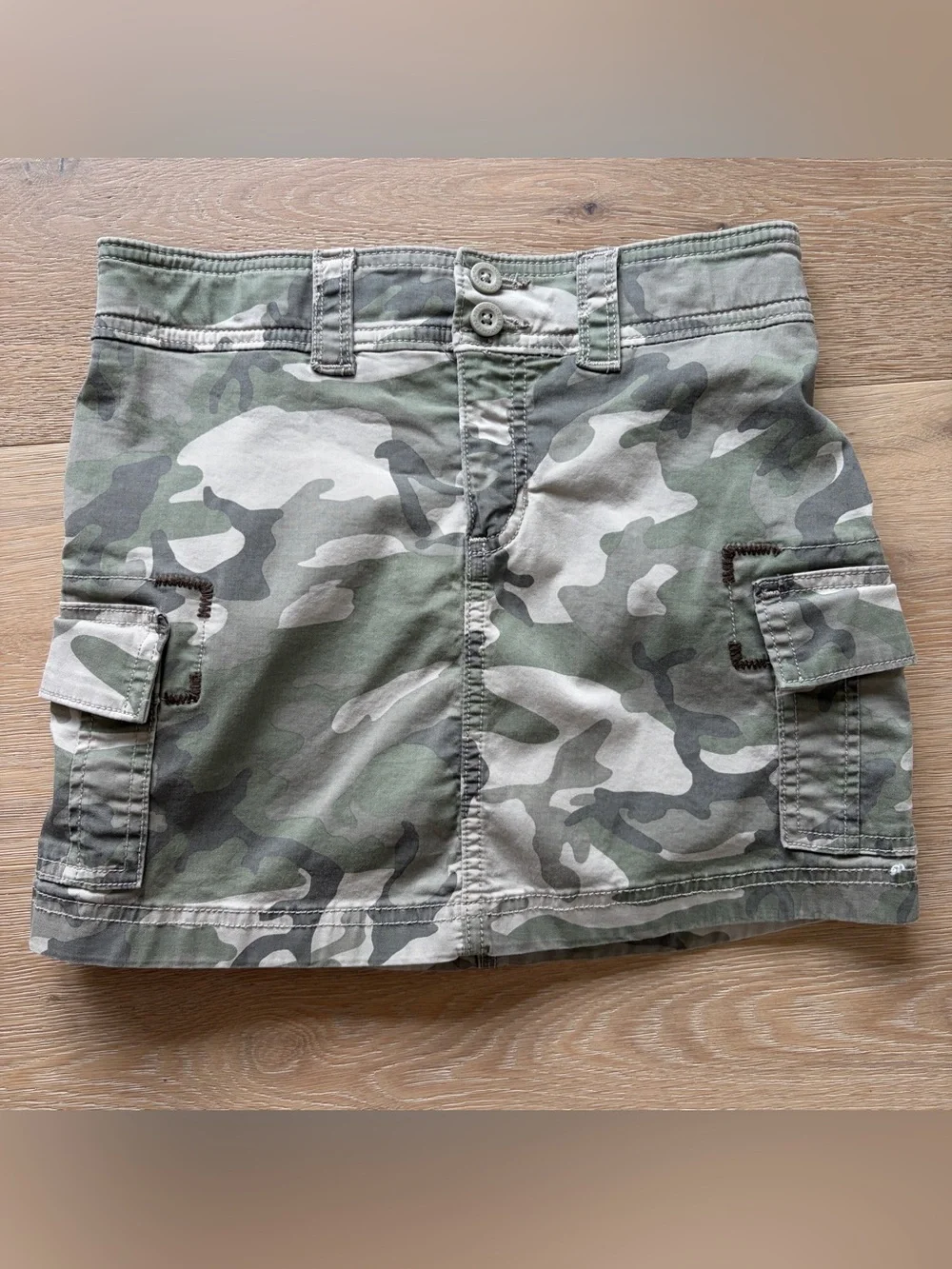Abercrombie Kids Girls Camo Cargo Skort Skirt with Liner Size 13/14 Green*P22